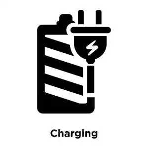 充电图标矢量隔离在白色背景标志概念充电标志在透明背景填充黑色符号