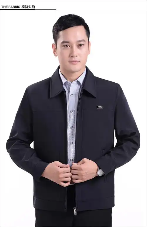 秋冬中老年加厚加棉男装休闲夹克外套中年男士冬季外套爸爸夹克衫