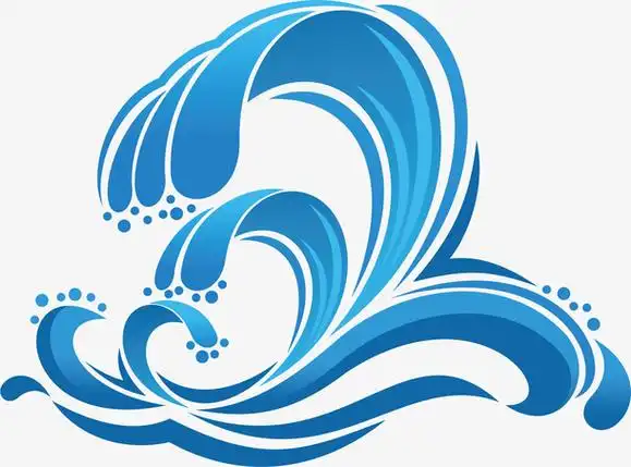 矢量图漂浪的浪花