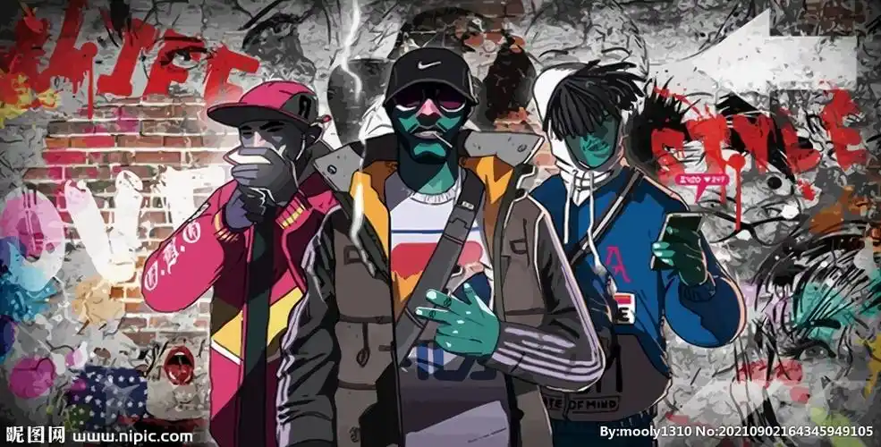 嘻哈涂鸦服装潮牌店背景壁纸墙纸图片