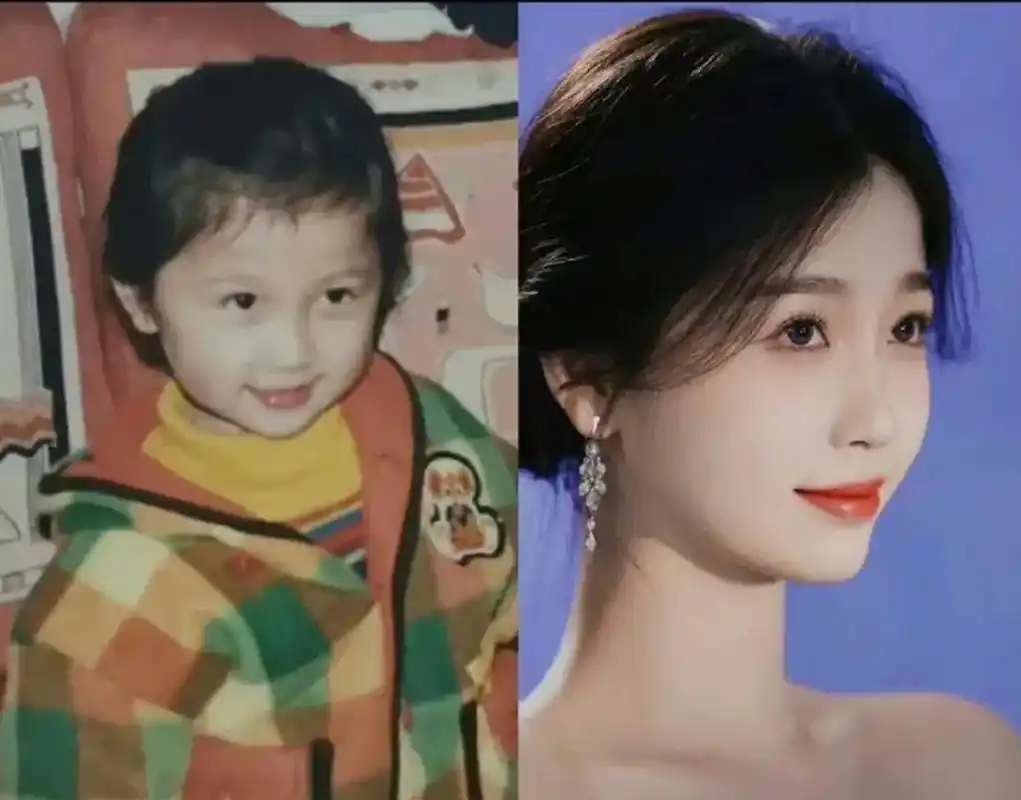 赵露思和虞书欣的童年照,看得出来从小就是甜妹