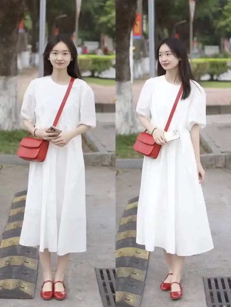 白色连衣裙配什么鞋子好看 白色连衣裙怎么搭配好看_look_厚底_裙子