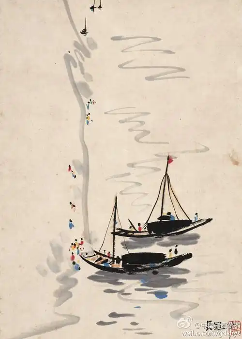 吴冠中作品湖畔