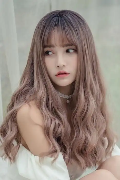 假发中长发女自然逼真水波纹微卷卷发网红长发时尚可爱玉米烫全头