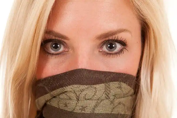 绿色,蒙面,女人,脸,特写,嘴_高清图片_全景视觉