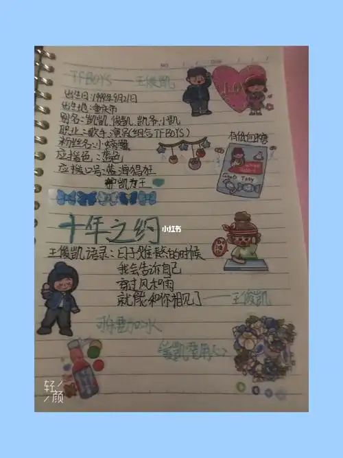 王俊凯手帐来了～_手帐_王俊凯_我的手账分享_兴趣爱好_文具手账