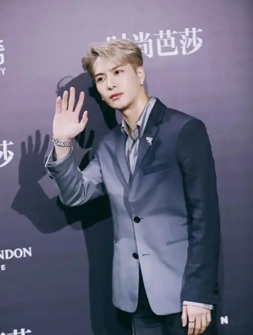 王嘉尔乌云灰渐变西装