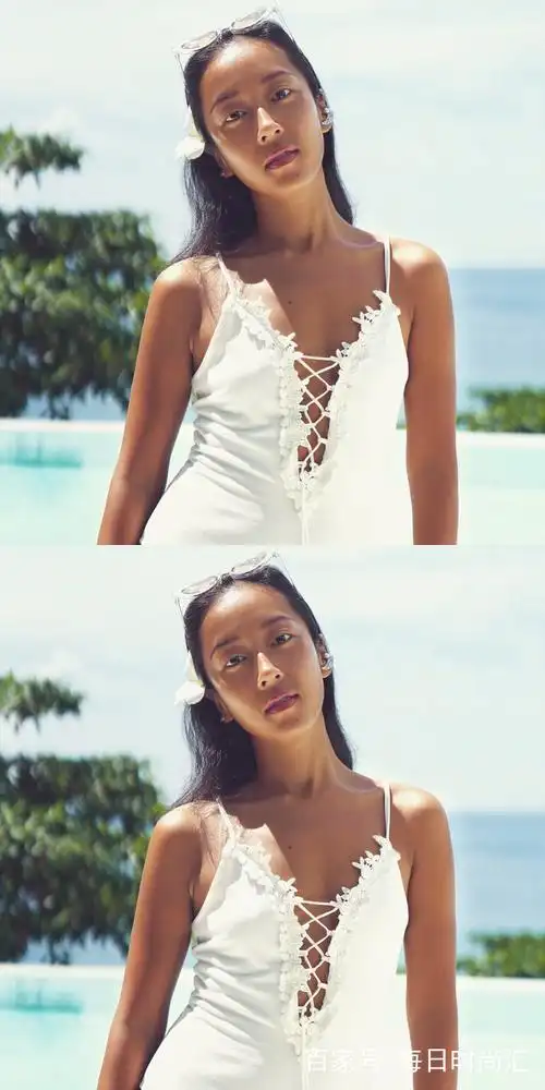 吉克隽逸古铜色皮肤配白色泳装惊艳大家!网友:还是不化妆好看!