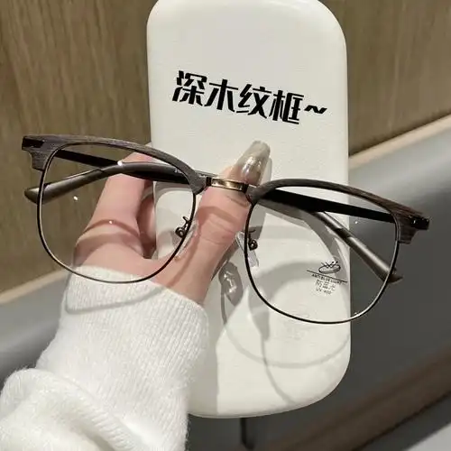 31003半框眼镜男近视可配有度数防蓝光眉毛理工男眼镜框斯文败类