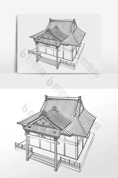 古建筑简笔画 中国古建筑简笔画