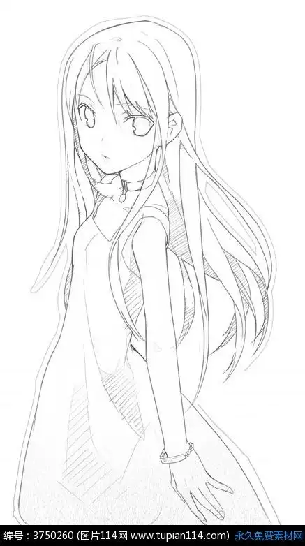 长发女孩侧身简笔画学画简笔画12q版女孩玫红色跪姿画法卡通跪在地上