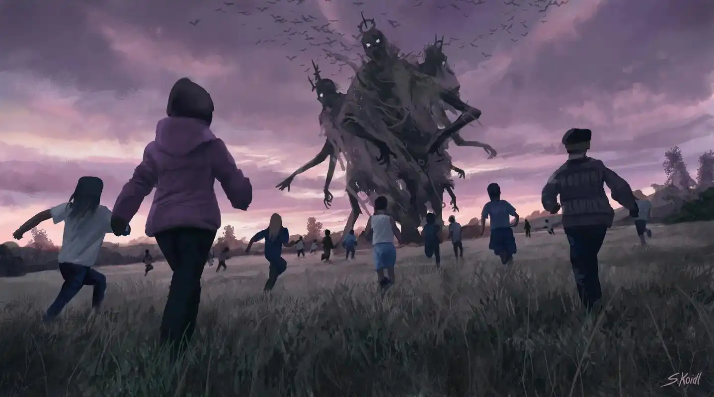 胆小慎点 暗黑惊悚画风 澳大利亚插画师 stefan koi - 抖音