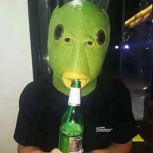 悍匪头套 抖音绿头鱼头套面具可爱搞笑搞怪沙雕鱼头怪怪绿鱼人网红全