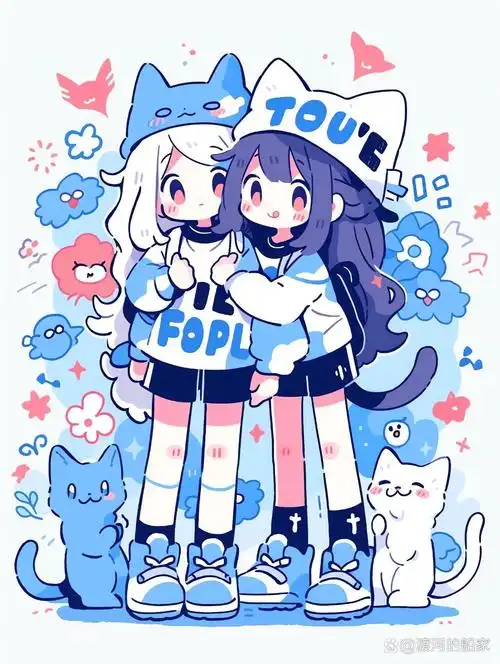 midjourney粉粉哒猫系女孩闺蜜合影 和好闺蜜在一起的每一天,心情都是