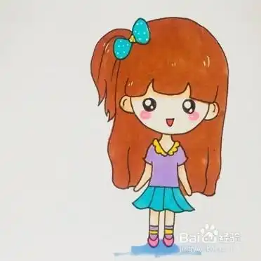 怎么画小女孩简单又可爱-百度经验