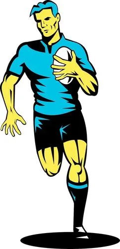 橄榄球运动员跑球