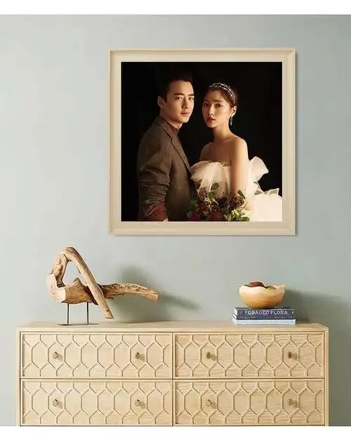 影楼婚纱照放大高端挂墙大尺寸洗照片来图定做结婚照相框相册定制的