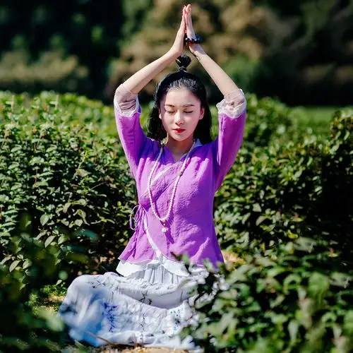 2016春夏新款交领系带改良汉服日常女装上衣中国风禅修服ly22