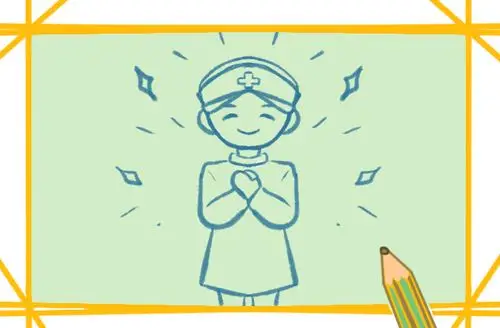 白衣天使护盾侧面简笔画