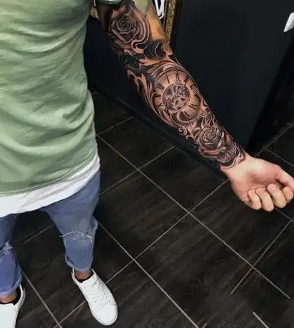 欧美风格的大黑花臂纹身作品9张