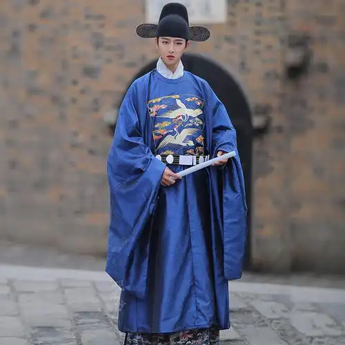 掬水弄花衣原创云梦泽明制织金道袍直裰立领长袄秋冬男女汉服现货