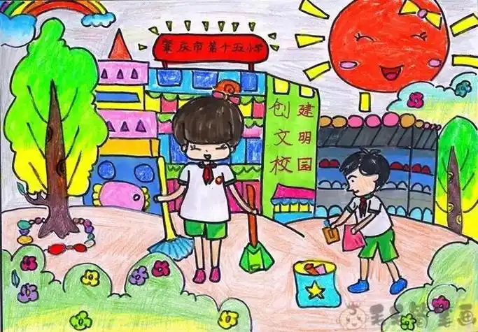 以校园生活为主题的简笔画