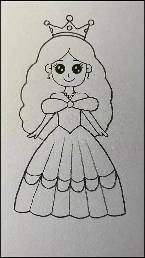 #简笔画#画长发飘飘的小公主