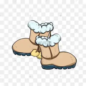 卡通冬季的雪地靴设计