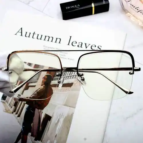 辉腾2022眼镜半框的千玺金丝平光框墨镜金透明