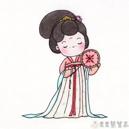 古代女子人物简笔画简笔画美女教程装饰唐代仕女的简笔画怎么画唐代