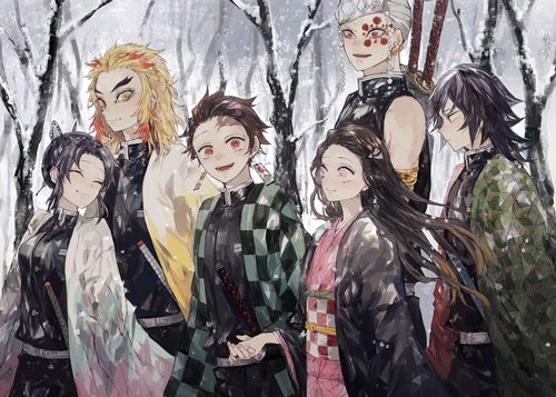 定制鬼灭之刃木质拼图1000片热门卡通动漫人物拼图