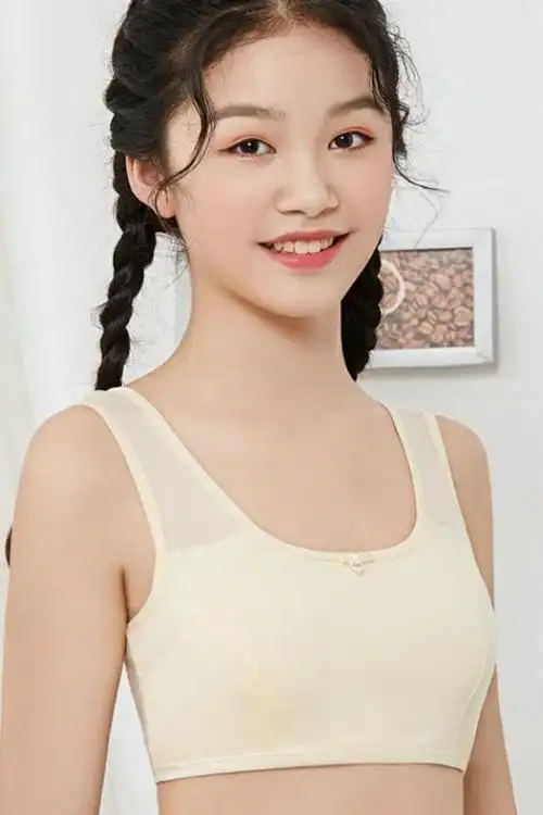 中大女童纯棉背心青春发育期防凸点抹胸