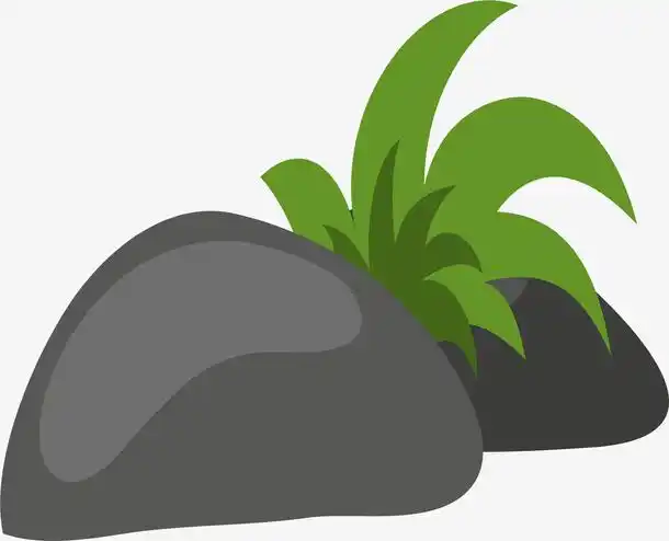 灰色圆角石块卡通插画