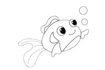 金鱼简笔画的画法步骤图解教程及图片大全