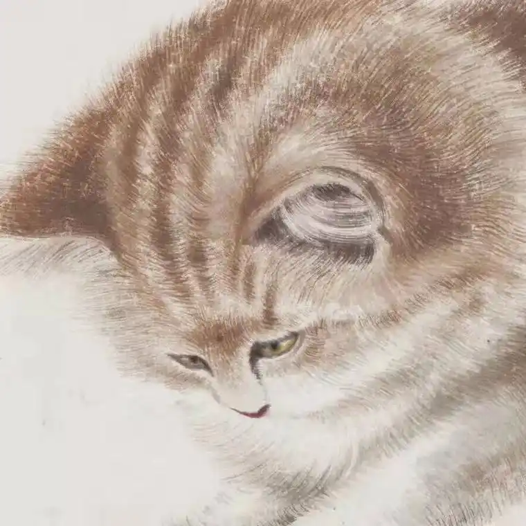 这幅齐白石水墨国画猫趣图,真的太有趣了!在我的客厅里挂上它, - 抖音