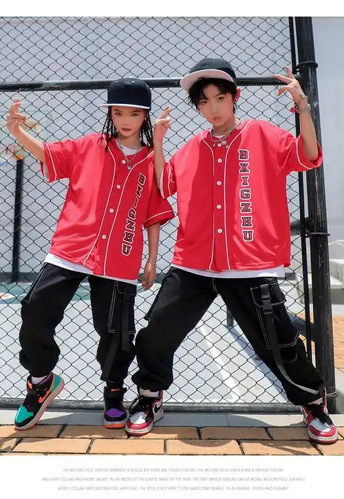 valorman儿童街舞套装演出服男童嘻哈爵士舞女童帅气街头表演服hiphop