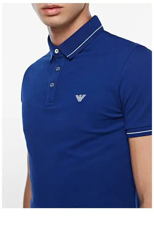 emporio armani/安普里奥阿玛尼 蓝色 男士短袖polo衫 3g1f65-1j46z