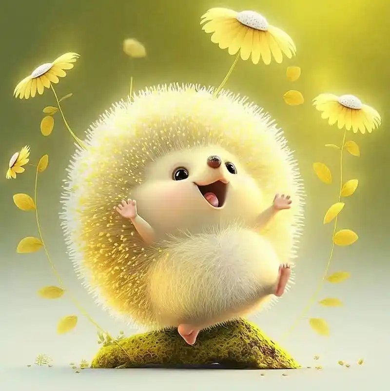 治愈系壁纸|可爱呆萌的小刺猬,开心到跳起 - 抖音