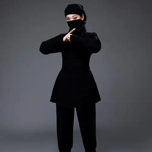 影视古装夜行衣女黑色棉麻刺客服武侠杀手套装剧组群演古装演出服