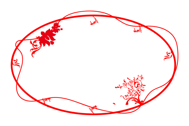 红色剪纸花环边框图片