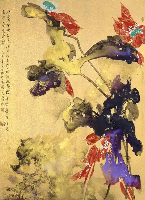曹俊美国中国画诗句成风10878cm