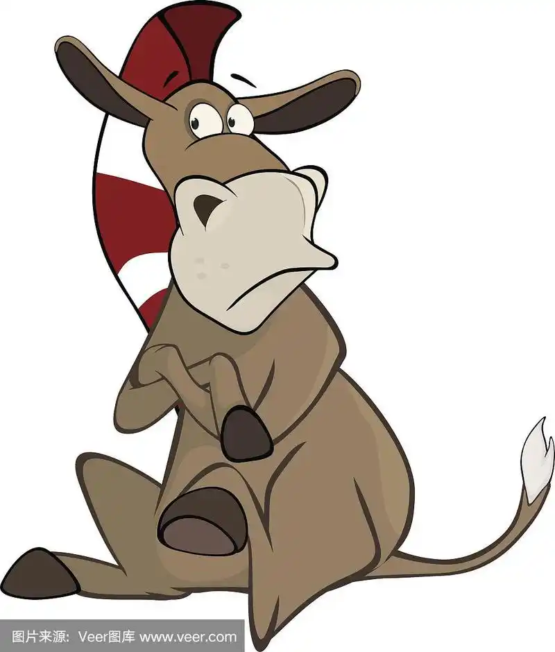 插图可爱的小毛驴卡通人物