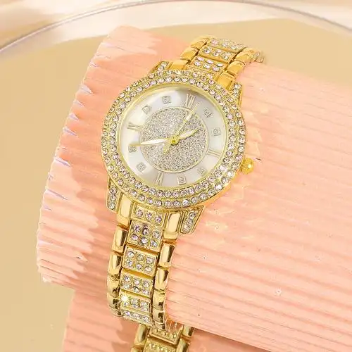 全新女士满天星水钻手表女 抖音新爆款镶钻手链女表批发直播供货