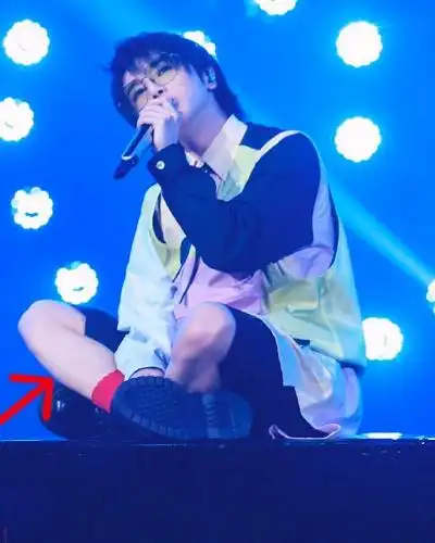 华晨宇粉丝带八倍镜追星鞋子大了袜子滑落还有啥看不出来