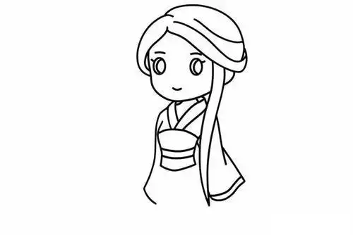 简笔画古代的女子背影都是那么美古代汉服小女孩