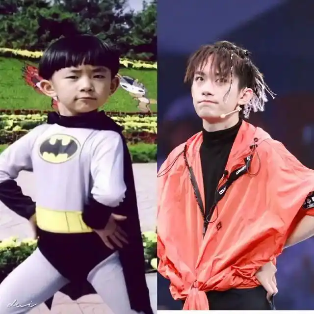 易烊千玺童年照成长对比图,致敬努力的他