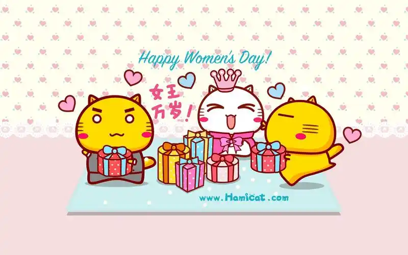 女王节可爱卡通图片桌面壁纸