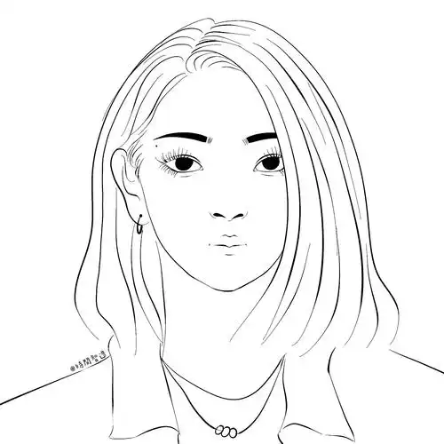 女生头像线稿
