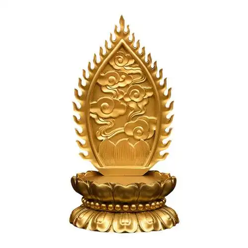 背光加高莲花佛龛实木须弥座莲花台底座