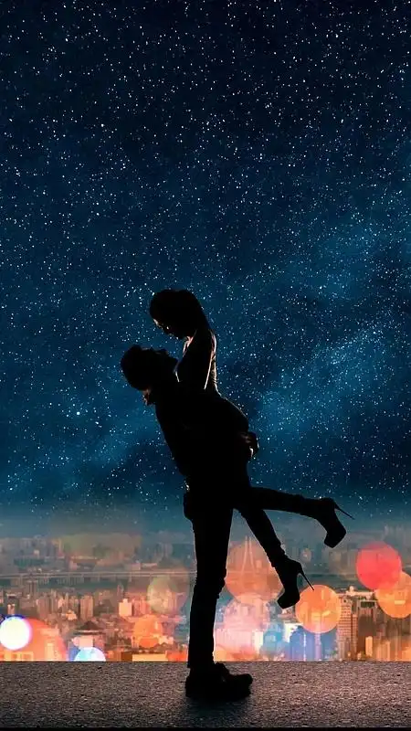 浪漫星空下情侣情人节h5背景